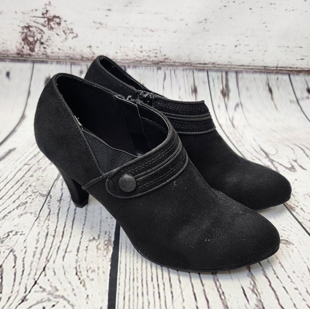 X-Appeal Jessica Black Heeled‎ Ankle Booties Size 9
